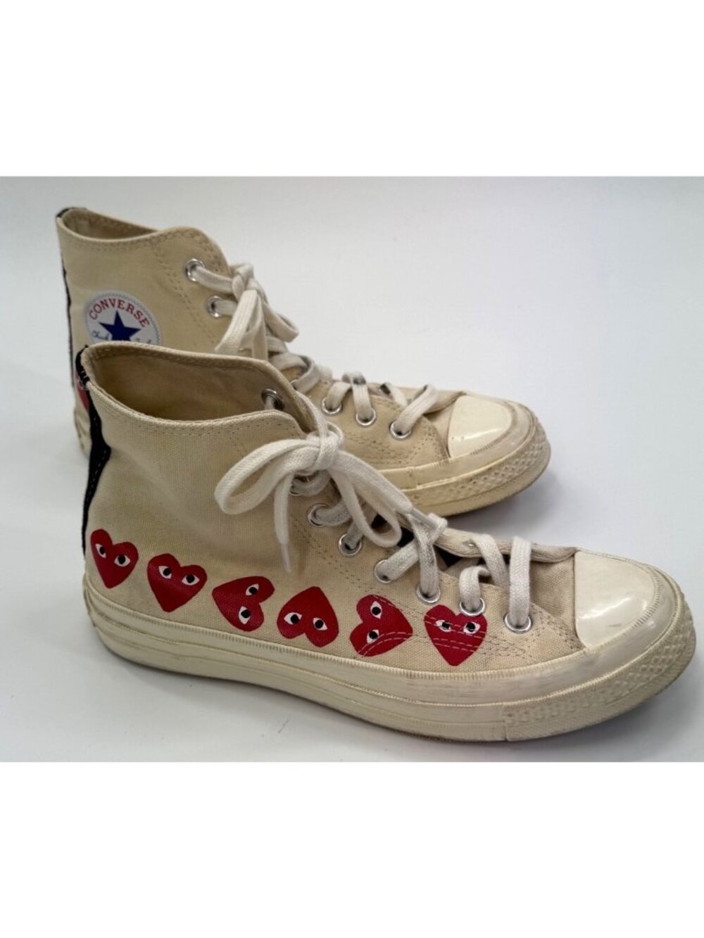 Converse Chuck Taylor All Star High Top CDG Play Red Heart Sneakers M 5 W 7